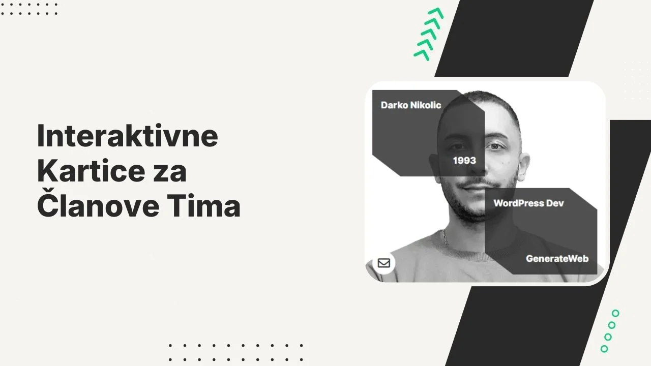 Interaktivne Kartice za Članove Tima - GenerateWeb