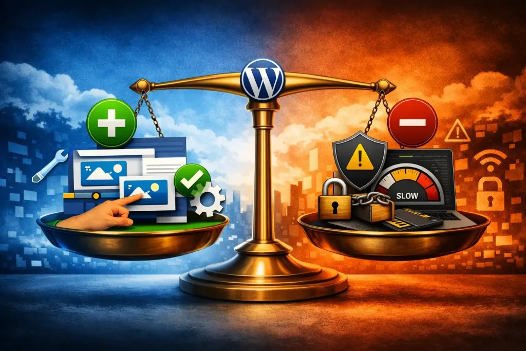 WordPress prednosti i mane 2026